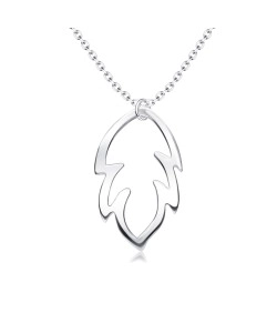 Flame Leaf Pattern Silver Necklaces SPE-3820